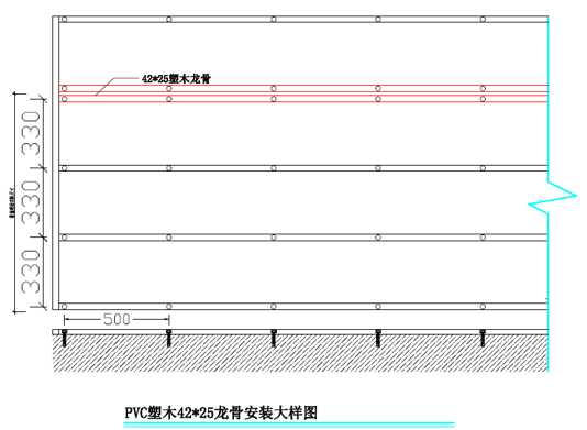 塑木地板龙骨装置
